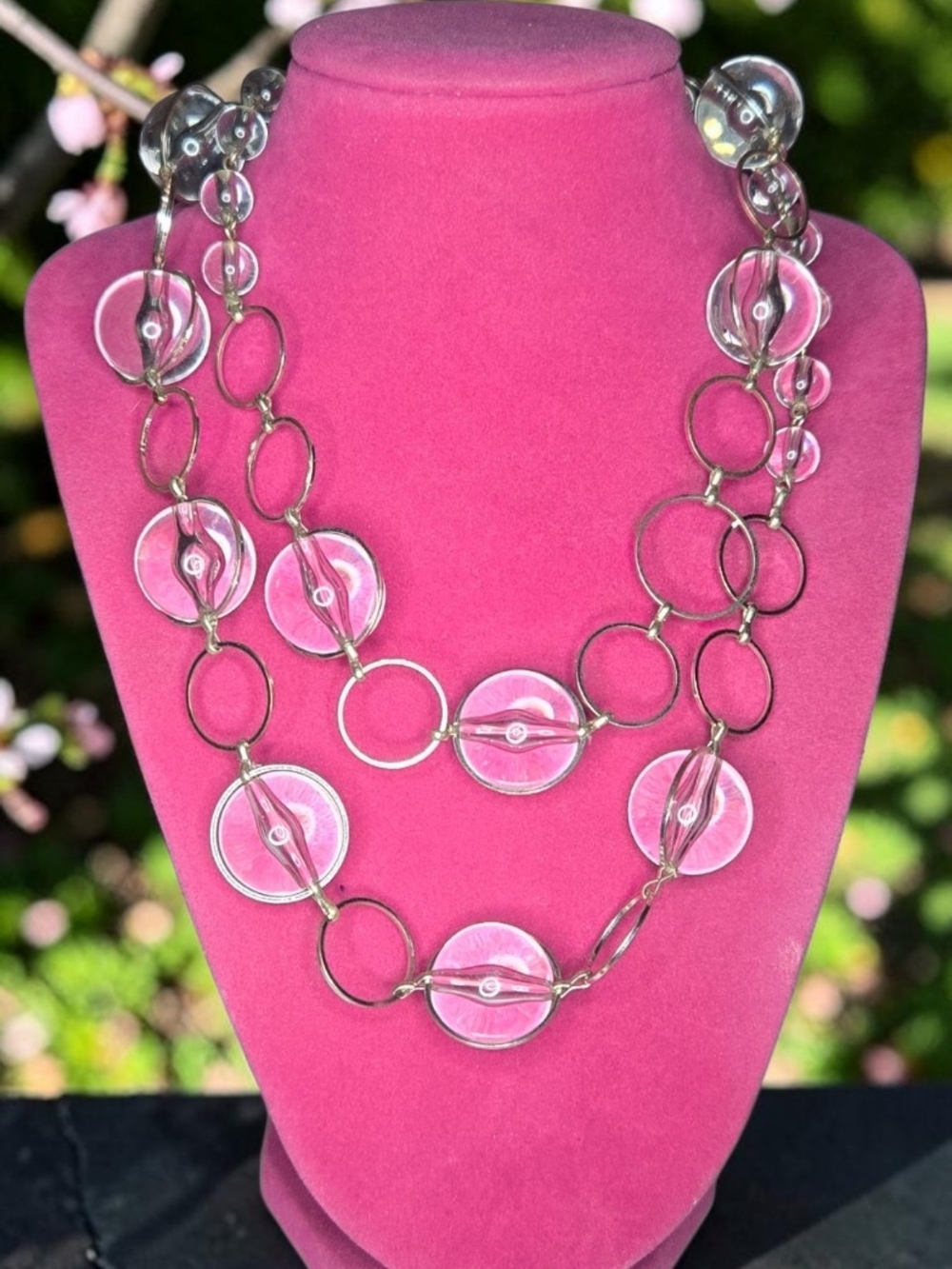 Vintage Extra-Long Caged Bead Necklace